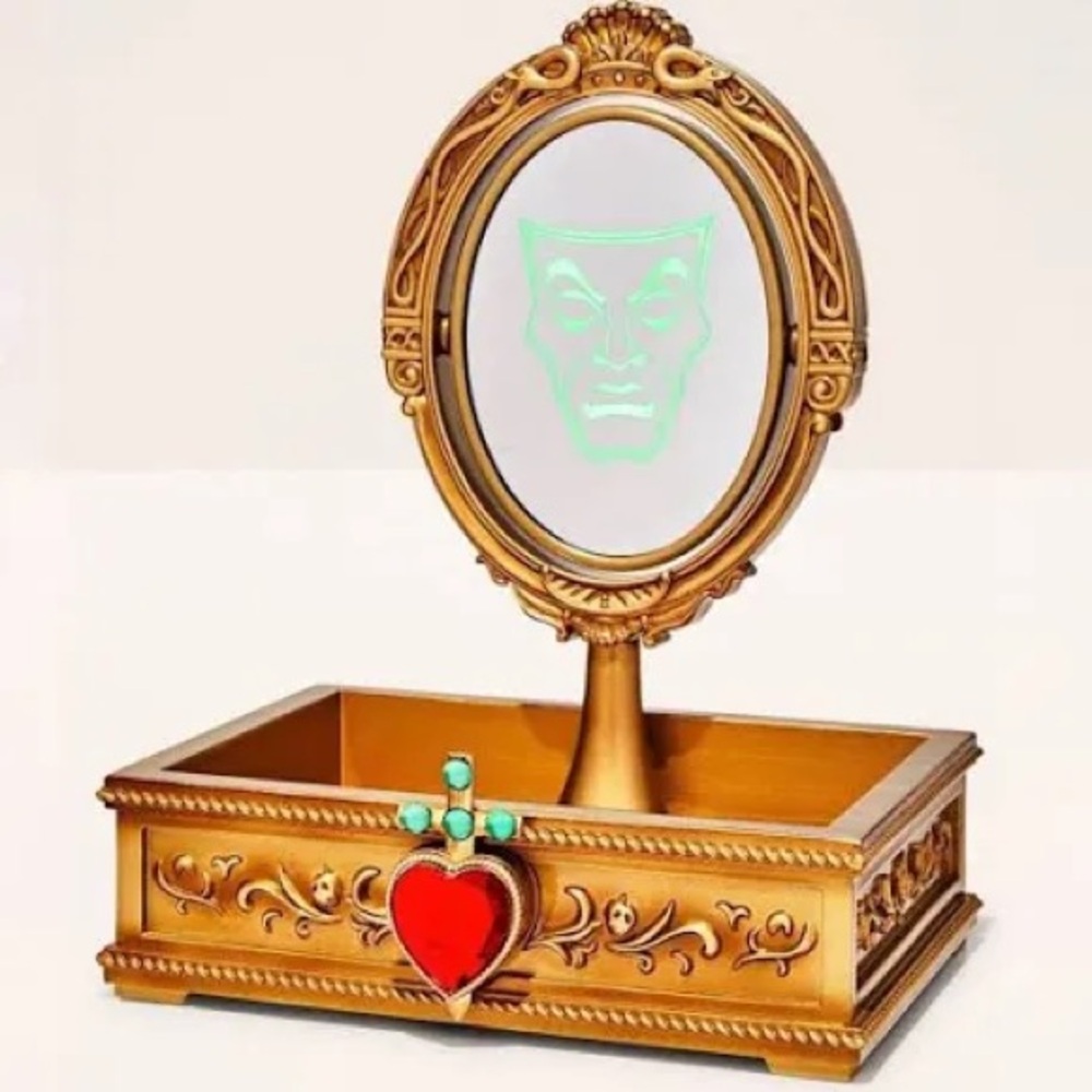 Disney villians evil queen Elegant Gold Vanity Mirror with Heart Accent